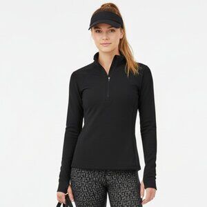 Patagonia Black Quarter Zip Capalene Base Layer Long Sleeve Shirt M